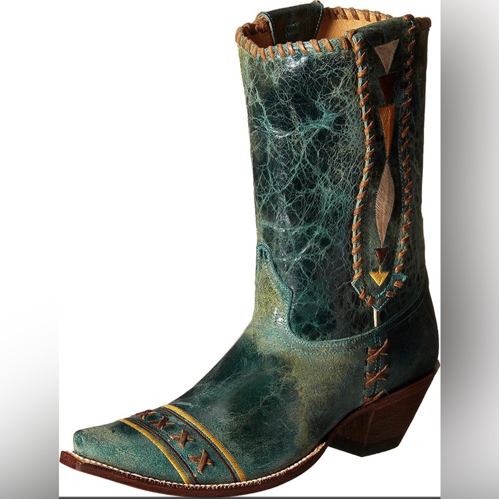Johnny Ringo Whitley Teal Leather Cowboy Boot - Size 6